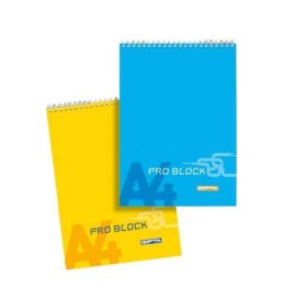 Resim A4 Bloknot Pro-block Spiralli Karton Kapak Kareli 40 Yaprak 3-1398000-2181 12 Li Paket 
