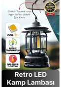 Resim Çok Amaçlı Ayarlanabilir Şarjlı 2 Kademeli 500 Lümen Enerji Tasarruflu 3 Cob Retro Led Kamp Lambası 