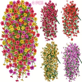 Resim 4 adet KORKUTUCU ARTIFICIAL ASIL DİLLER - UV Dirençli Dış Mekan/İç Mekan Dekoru, Canlı Çok Renkli Sahte Çiçekler Bahçe, Veranda, Duvarlar, Düğünler, Partiler, Ev ve Etkinlik Dekorasyonu için, Bakım Gerektirmeyen Plastik Buket, Dış Mekan Dekorasyonları, Parti Dekorasyonları, Gerçekçi Çiçek Aranjmanı, Dayanıklı Plastik Çiçekler 