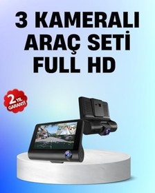 Resim Full HD 1080P 3 Kameralı Araç DVR - Gece Görüşlü ve G-Sensörlü Güvenlik Çözümü 