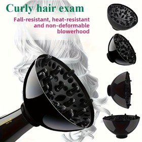 Resim 1 adet Yükseltilmiş Kalın Profesyonel Saç Kurutma Makinesi Konsantratör Nozulu ve Kıvırma Difüzörü, Yeniden Kullanılabilir Salon Kalitesinde Saç Stil Aksesuarları, Kıvırcık ve Doğal Saç Stilleri İçin Temel Günlük Stil Aracı, Dalgalar ve Kıvırcıklar Kolayca Oluşturur, Pil Gerektirmez, Dayanıklı Siyah Kıvırma Çubuğu Aracı 