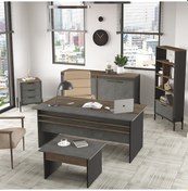 Resim Yurudesign Vista ABCDE Ofis Büro Masa Takımı Kahve-Beton-Antrasit 