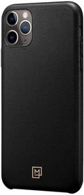 Resim Spigen iPhone 11 Pro ile Uyumlu Kılıf La Manon Câlin Premium Deri Tasarım Chic Black 