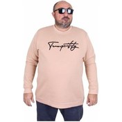 Resim Starbattal Erkek Büyük Beden Sıfır Yaka Sweat Twenty 24200 Bej Bej 