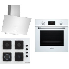 Resim Bosch HBF512BW1T - POP6C2P30O - DWK64PJ20T 3'lü Beyaz Ankastre Set 280 