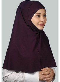 Resim Altobeh Hazır Türban Peçeli Pratik Eşarp Tesettür Nikaplı Hijab - Namaz Örtüsü Sufle (XL) - Mürdüm 