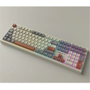 Resim Everest KM-78 Rena Krem-Gri-Kahve Kablosuz 2.4 + BT RGB Aydınlatmalı Sessiz Q Klavye + Mouse Se 