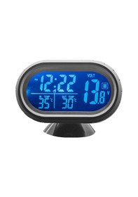 Resim Xiyyadms Araç İçi/dışı Sıcaklık Göstergeli 3'lü Voltmetre - Alarmlı Saat Ve Led Aydınlatma 111 Karakter 