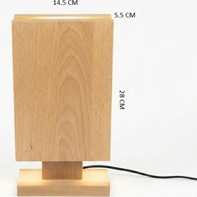 Resim Kayın Masif Ahşap Gece Lambası Ahşap 