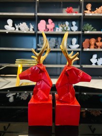 Resim Geometric Deer Bookends, Animal Bookends, Deer Bookshelf Decor, Deer Bookends Decor, Deer Head Bookends, Animal Themed Bookends, Deer Themed Bookends, Deer Bookshelf - Object-9 
