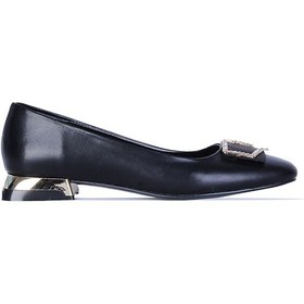 Resim Crista C1 Siyah Cilt Kadın Babet Ayakkabı Siyah 