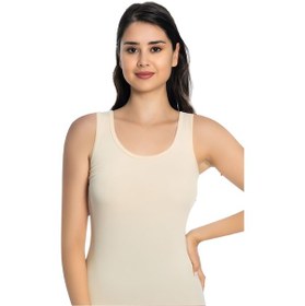 Resim İki Yıldız Kadın Likralı Kalın Askılı Atlet 3'lü Paket 997 Ten 