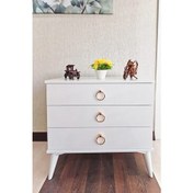 Resim Viola Consept Şifonyer 3 Çekmeceli Beyaz / Altın 