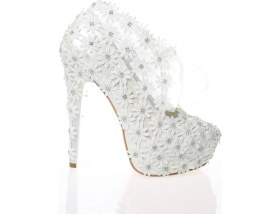 Resim Çnr&Dvs Sedef İnci Taş Işlemeli Gelin Ayakkabı 4001CNR 