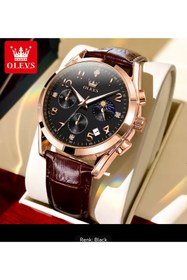 Resim OLEVS ERKEK KOL SAATİ ROSE GOLD KASA DERİ KORDON ÜST KALİTE 