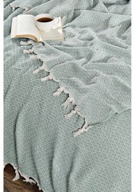 Resim Çift Kişilik Pike 200 235 Cm Yatak Örtüsü Deniz Serisi Deniz Mint 