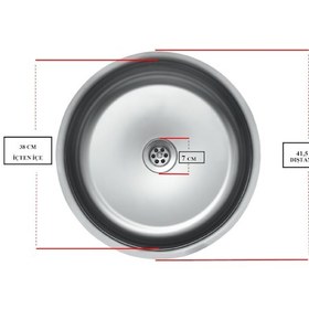 Resim Ege Lux Yuvarlak Düz Çelik Eviye K-38 430 Kalite 