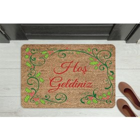 Resim Home Hoşgeldiniz Dekoratif Çok Amaçlı Iç Ve Dış Kapı Paspası Ekru 