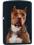 Resim Zippo Çakmak Pit Bull with Collar - Black Matte 79845 