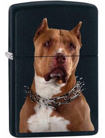 Resim Zippo Çakmak Pit Bull with Collar - Black Matte 79845 