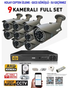 Resim Ids - 9 Kameralı 1080P Fullhd 5Mp Sony Lensli Kamera Seti - 2073 