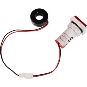 Resim 22MM Dijital Voltmetre-Ampermetre Kare Ac 60-500V 0-100A Kırmızı 