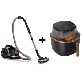 Resim Philips XB7151 + NA322 Toz Torbasız Süpürge / Airfryer Set 