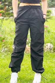 Resim Asortik Kids Çocuk Unisex Paçaları Elastik Jogger Paraşüt Pantolon 