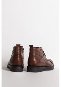 Resim Dericlub Erkek Kalın Taban Fermuarlı Casual Bot Gerçek Deri Br 07089 Taba Null Taba 