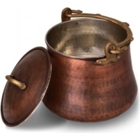 Resim Elit Bakraç 3 No 17 cm El Dövme Oksit Bakır Yoğurt Kabı Turuncu 