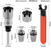 Resim Maiyame Karbon Çelik Uzunlaştırıcı Milling Barı - Er16, 1/4 Ve 1/2 Uç, 8mm, Oyma Ve Kenar Düzenleme Makineleri İçin 5 Adet 