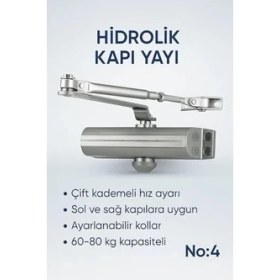 Resim TeknoKapsül Kapı Hidroliği, Iki Kademeli Hız Ayarı, Tersine Çevrilebilir, Sol Sağ Kullanım, Ayarlanabilir Ko 