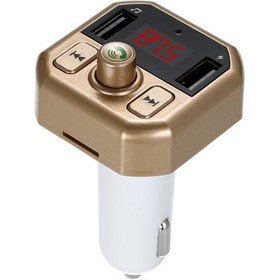 Resim Tenfowee Altın Araç Fm Transmitter: Bt 5.0, Handsfree Konuşma, Çift Usb Şarj Cihazı, Mp3/wav Müzik Çalar 