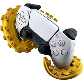 Resim Ps5 Dualsense Gamepad Standı - Altın Ahtapot Tasarımlı 3d Baskı Tutucu 