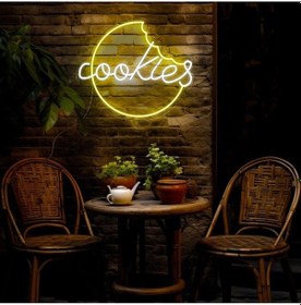 Resim Twins Led Cookies Yazılı Ve Şekilli Neon Tabela Gün Işığı Model:model:66703366 Gün Işığı 