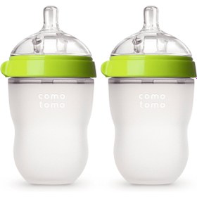 Resim Comotomo Silikon Biberon 250ml + 250ml - Yeşil 