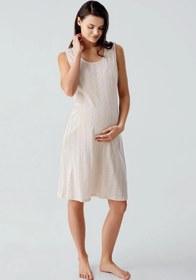 Resim Kalın Askılı Ajurlu Esnek Pamuklu Hamile Sabahlık Gecelik Takım 17408 - Siyah / S 