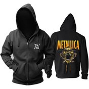 Resim GALASHOP Metallica Hoodie Fermuarlı Siyah 