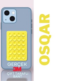 Resim Osqar Telefon Tutucu Ahtapot Vantuz Beyaz Renk Gerçek 3M Yapışkanlı SARI 