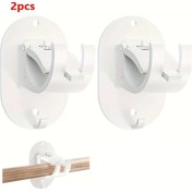 Resim Dashanshop 2 Adet Siyah Kapaklı Vidalısız Perde Askısı - Beyaz 