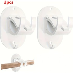 Resim Chuangyinshop 2 Adet Siyah Kapaklı Vidalız Tutucu Beyaz Vintage Perde Askısı 