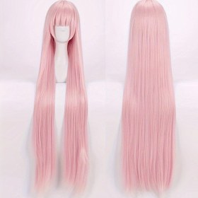 Resim Kadınlar için Anime Cosplay Peruk, 70cm Uzun Düz Pembe Saç, Isıya Dayanıklı, Tokalı Bone, Tıpkı Turna Görünümü Gibi, Partiler, Kongreler ve Festivaller için Uygun 