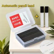 Resim 1000 adet 2B Reçine Mekanik Kalem Uçları, 0,7mm Tel Çapı, Silinebilir İtiş-İçin Doldurulabilir, 2 Depolama Kutusu ile Taşınabilir 