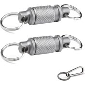 Resim Quirky Quar Titanyum Karabin ve Keyrings ile Hızlı Serbest Bırakma Anahtarı Seti - Gelişmiş Titanyum Döner Klips 360 Derece Rotasyon (Yurt Dışından) 