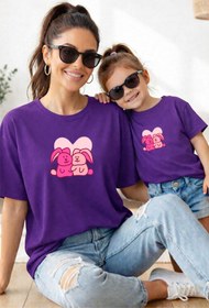 Resim genosha Anne Kız 100% Pamuk T-shirt Mama Mini Mother Daughter TEKLİ FİYAT 