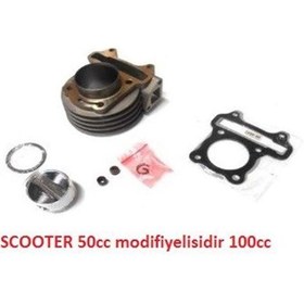 Resim SCOOTER SİLİNDİR KOMPLE 50MM-13P-52.5BOY 100CC 