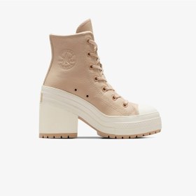 Resim Converse Chuck 70 De Luxe Heel Unisex Kahverengi Deri Platform Sneaker A12345c Kahverengi 