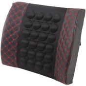 Resim Siyah, Kırmızı Araba Elektrikli Masaj Minderi Araç Koltuğu Sırt Bel Desteği Bel Yastığı Masajı 