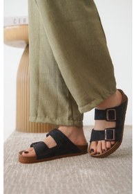Resim Daxtors Arizona Günlük Ortopedik Unisex Tokalı Terlik Siyah 