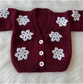 Resim Home Crop Bebek Hırkası>Çocuk giyim>Kar tanesi>Bebek hediyesi>El örgüsü 